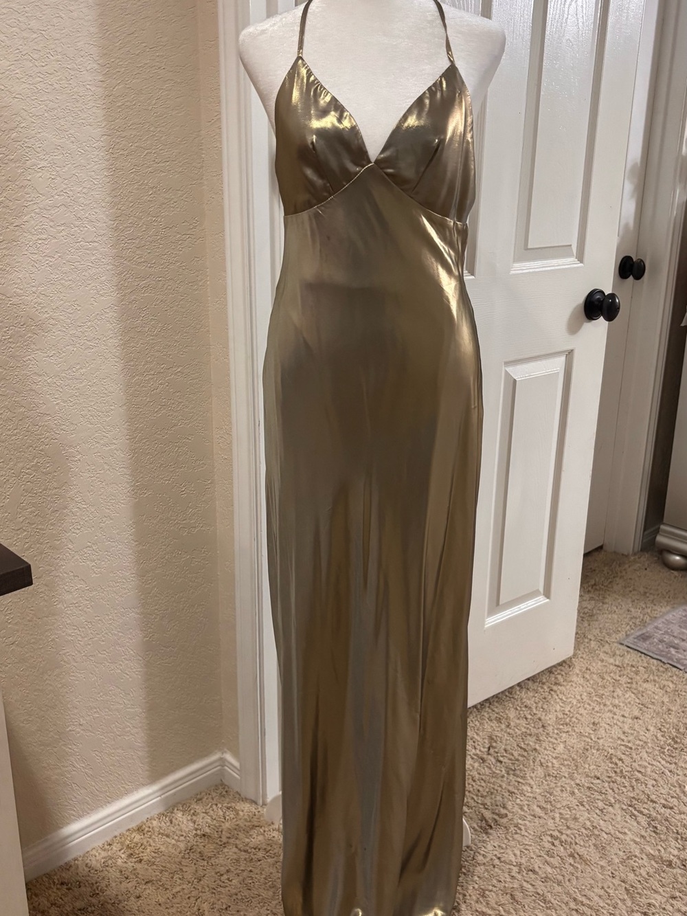 By Together Metallic Gold Slip Maxi Dress. Bought at JunkGypsy